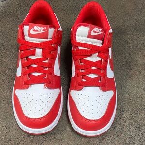 Nike Kids Red and White Sneakers